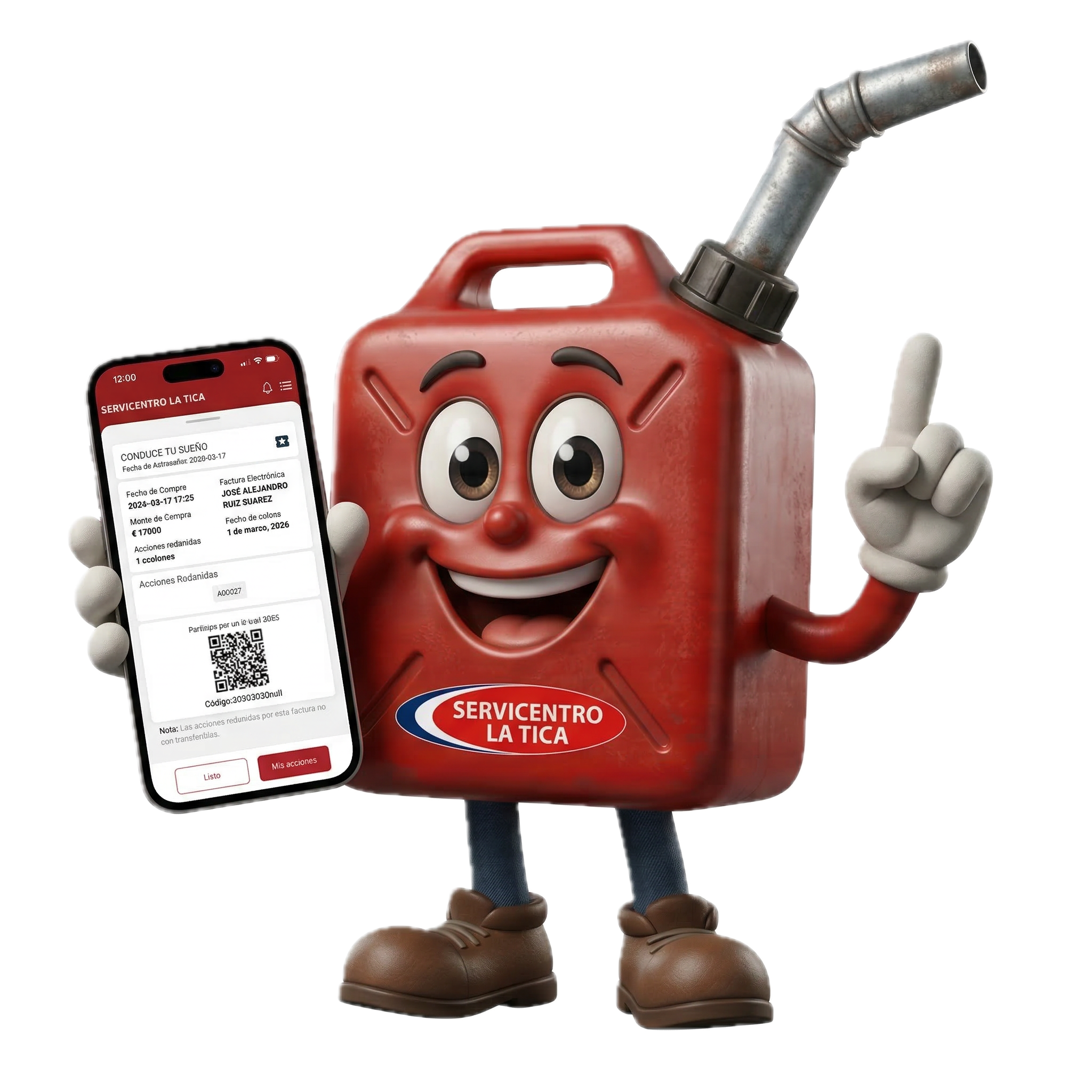 Mascota Servicentro La Tica con app
