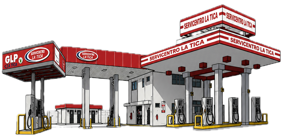 Ilustración arquitectónica de Servicentro La Tica